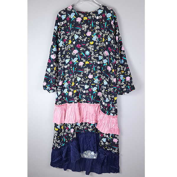 BTF07015 히피스타일 루스핏 플라워 드레스 (구제, 빈티지)